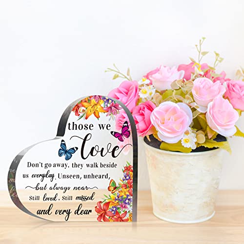 Jetec Sympathy Bereavement Gift for Loss of Loved One, 4 x 4 x 0.4 Inch | Acrylic Heart, Memorial Condolence Grieving Keepsake for Mom Dad Grandma, Remembrance Decor, Sympathy Gifts Standing - size: 4 x 4 x 0.4 Inch