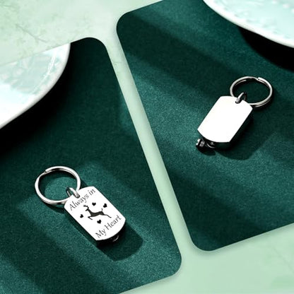 Cremation Jewelry Urn Keychain for Ashes for Women Men Memorial Keepsake Pendant - color: Silver
