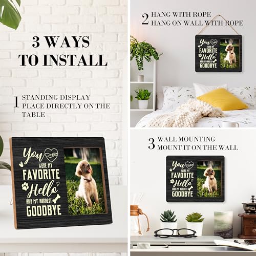 Pet Memorial Pictures Frame, Remembrance Photo Frame, Sympathy Gifts For Loss Of Pet Dog Cat, Farmhouse Home Living Room Bedroom Office Decoration -95, Rustic