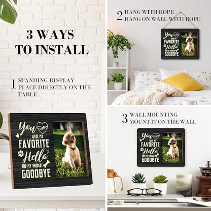 Pet Memorial Pictures Frame, Remembrance Photo Frame, Sympathy Gifts For Loss Of Pet Dog Cat, Farmhouse Home Living Room Bedroom Office Decoration -95, Rustic