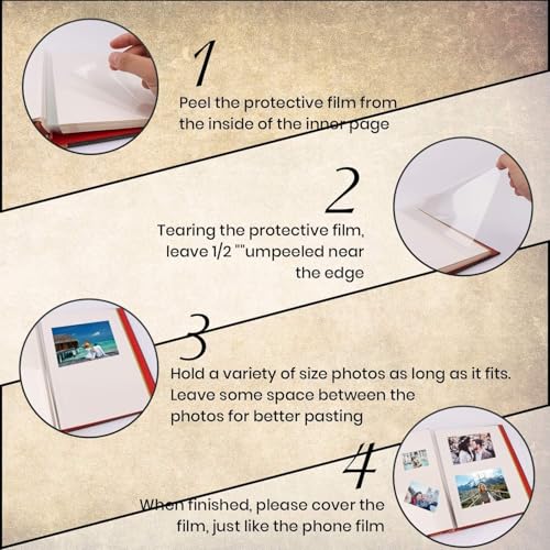 Adventure Book Photo Album 13x11.5 Self Adhesive Scrapbook | DIY memory book for couples, meaningful keepsake, travel photos, tickets, notes, and 3x5 to 8x10 pictures - color: Leather Brown (13"x11.5")