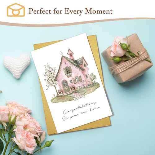 Qiliji New Home Congratulations Card & Gift, Housewarming Card, House Warming Gift, New House Gifts, Moving Cards, First Home Cards for Men Women - color: New Home Congratulations