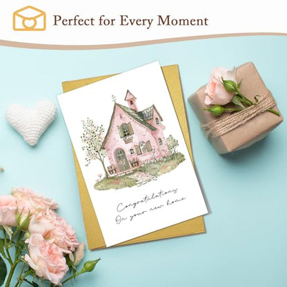 Qiliji New Home Congratulations Card & Gift, Housewarming Card, House Warming Gift, New House Gifts, Moving Cards, First Home Cards for Men Women - color: New Home Congratulations