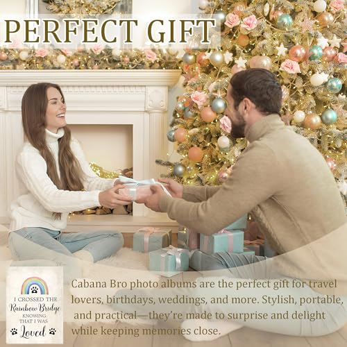 Pet Memorial Gifts Photo Album Holds 36 4x6 Photos, Pet Loss Gifts, Loss of Dog Cat Sympathy Gift, I Crossed the Rainbow Bridge Small Photo Album Memory Keepsake - color: Dog Mourn