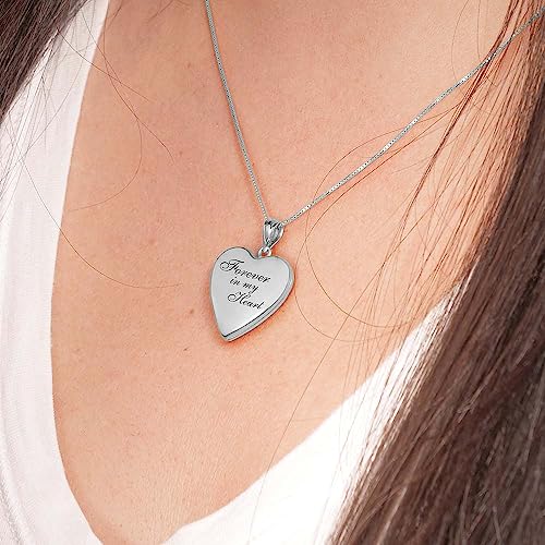 PicturesOnGold.com Forever In My Heart Locket Necklace for Women | Silver or Gold - style: Silver - Locket Only