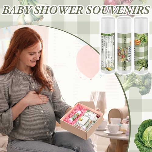 30 Pack Locally Grown Baby Shower Games Prizes Party Gifts Bulk Lip Balms Favors for Winners Adults Guests Gender Reveal Favors Decorations Baby Shower Souvenirs Gift Bags Stuffers - style: Greenhouse Vegetables