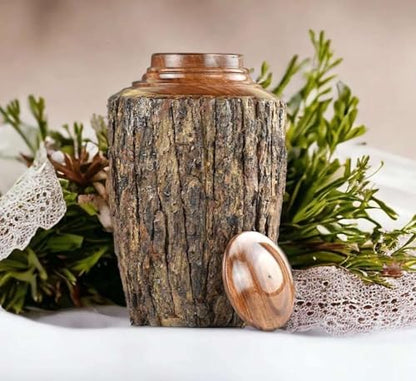 Medium Cremation Urn for Adult Ashes – 160 cu in – Rustic Rosewood Bark Wooden Memorial Urn – Handcrafted Funeral Jar for Human Ashes(Medium) - size: Medium(160cu/in)