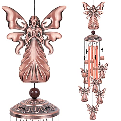 Outdoor Angel Wind Chimes, Gifts for Mom & Grandma & Family, Music Wind Catcher, Mobile Angels Ornaments, Memorial Windchime, Blessing Wind Bells for Indoor,Home,Balcony,Lawn,Yard, Garden Decoration
