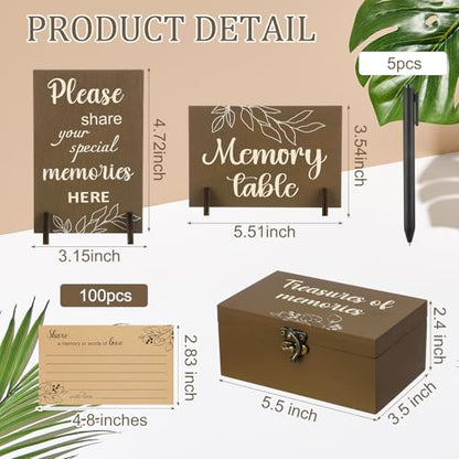 Gilprop 112 Pcs Share a Memory Cards for Celebration of Life, Leaves - style: Leaves