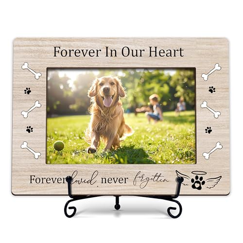 YSTEP Dog Memorial Picture Frame, Pet Loss Gift, Memorial Sympathy & Bereavement Gifts for Loss of Dogs, Pet Memorial Frame, Dog Wooden Photo Frames 4x6 In -G06 - style: Style 6