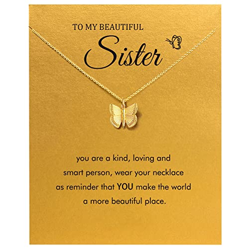 Baydurcan Friendship Anchor Butterfly Good Luck Elephant Necklace for Women - style: Butterfly-sister