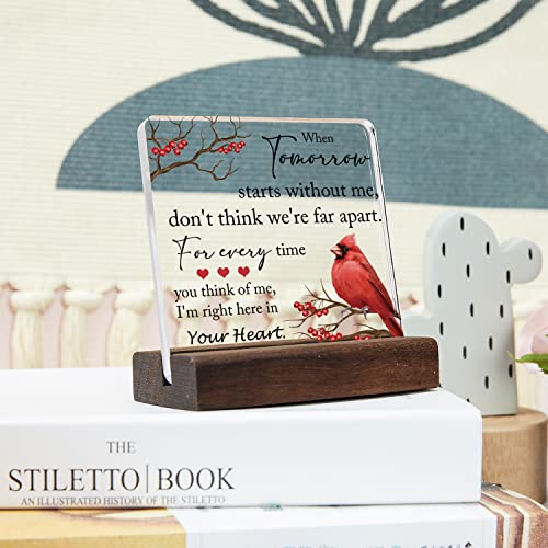 Sympathy Gifts, Memorial Gifts for Loss of Loved One Condolence Grief Bereavement Present in Memory of Mother Father Husband Wife - Clear Plaque Sign With Wooden Stand (style 4） - color: Colour07