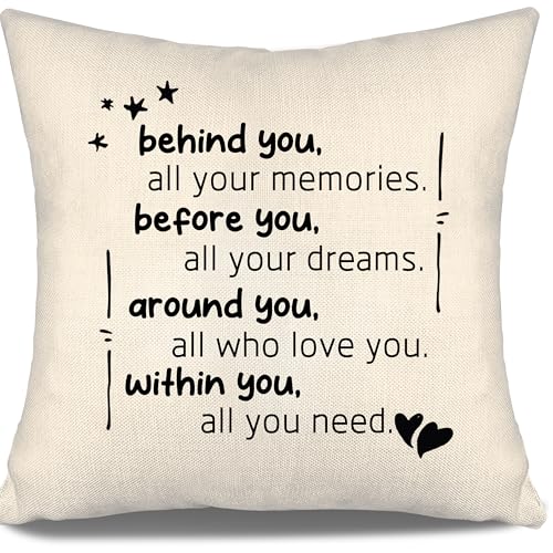 Behind You All Your Memories Graduation Gifts Back To School Gift Throw Pillow Cover Inspirational College Graduate Class Gift Daughter Son Friends Classmates Present Birthday Gift (behind you) - color: Behind You