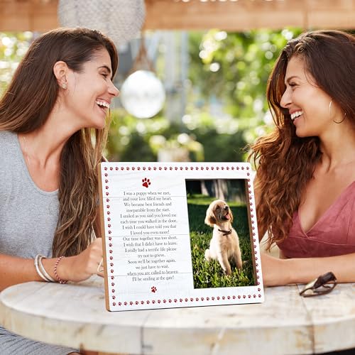 Pet Memorial Pictures Frame, Remembrance Photo Frame, Sympathy Gifts For Loss Of Pet Dog Cat, Farmhouse Home Living Room Bedroom Office Decoration -101