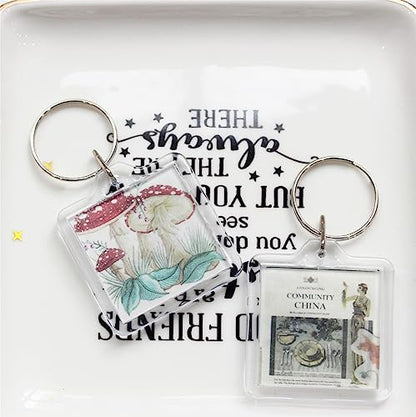 BetterJonny 20Pcs Acrylic Picture Keychain Blanks in Clear Acrylic Picture Frame Keyrings - color: Square
