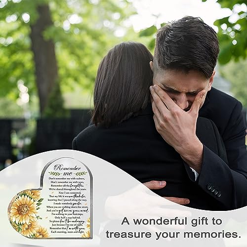 Sympathy Gifts, Acrylic Heart Shape Memorial Paperweight Remembrance Decorations for Loss of Loved One Loss of Grandmother Father Table Remembrance Gifts Bereavement Gift - style: 022