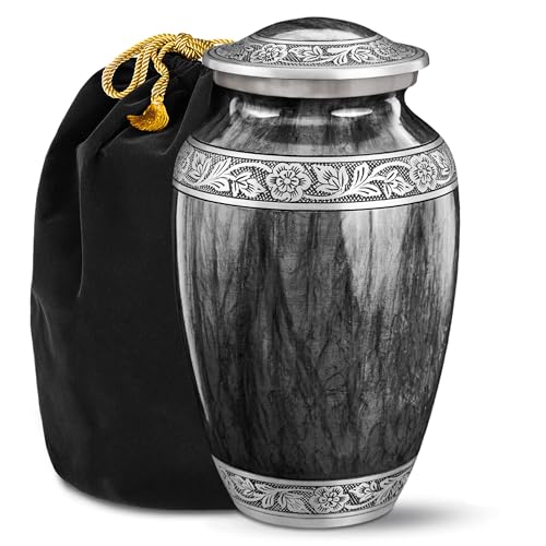 Black Watercolor Urn for Ashes Adult Male – Large Cremation Urns for Human Ashes – Memorial Funeral Urn for Men & Women, Home Display, or Burial - color: Black, size: Large