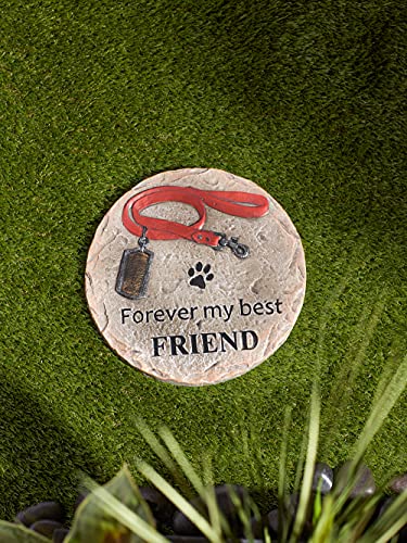 DII Pet Remembrance Cement Stepping Stone Collection, You Will Never Leave Our Hearts, Dog, 9.25x8.5x3.7