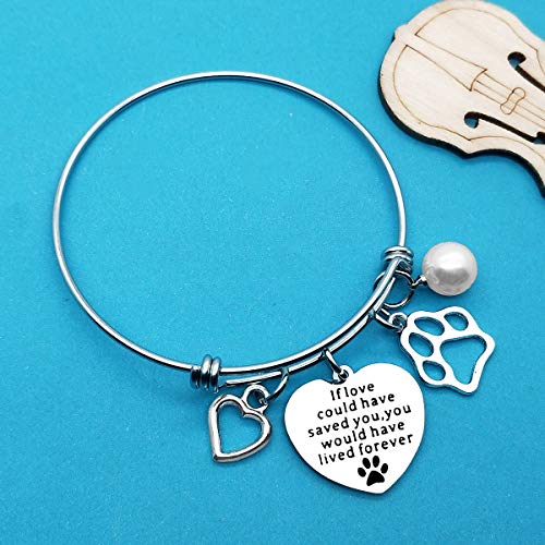 Xiahuyu Pet Memorial Bracelet Gift If Love Could Have Saved You You Would Have Lived Forever Bracelet Loss of Pet Gifts Sympathy Gifts for Loss of Dog In Memory of Dog Cat Gift