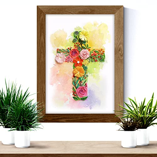 Colorful First Communion Card, Baptism, Sympathy, Thank You, for Girl, Boy, Granddaughter, Grandson (Cross) - color: Cross
