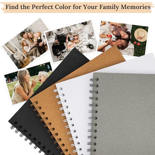 Scrapbook Photo Album 8"x8" 20 Sheets 40 Pages Hardcover Kraft Paper White - color: White, size: 8"x8" 20 Sheets