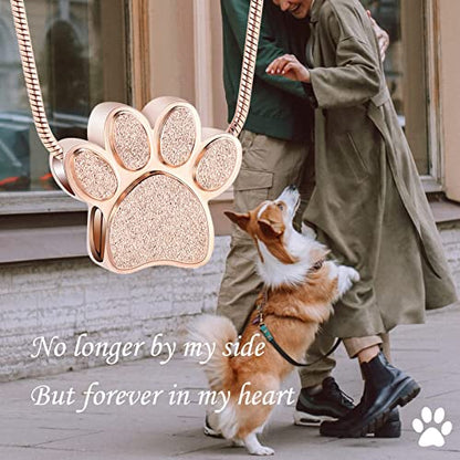 zeqingjw Pet Cremation Jewelry for Ashes Pendant Paw Print Pet Heart Urn Necklace Memorial Keepsake Jewelry for Pet/Dog's/Cat's Ashes - color: 2PCS Paw Print