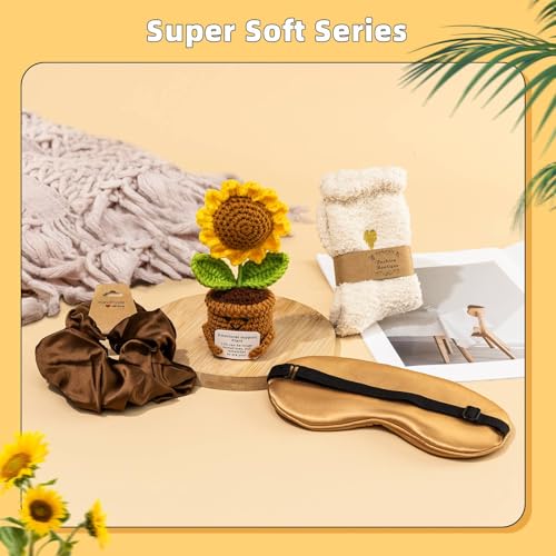 Uongeod Gift Baskets for Women Mothers Day Gifts Get Well Gifts for Women New Mom Care Package Birthday Sympathy Grief Sunflower Thinking of You Basket