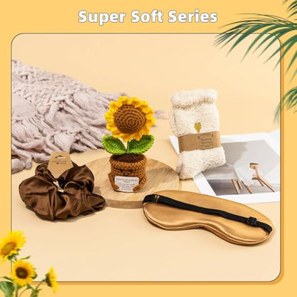 Uongeod Gift Baskets for Women Mothers Day Gifts Get Well Gifts for Women New Mom Care Package Birthday Sympathy Grief Sunflower Thinking of You Basket