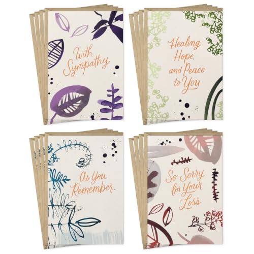 Hallmark Sympathy Cards, Assorted 16-Pack (Minimalist Nature)