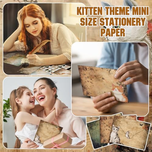 TaoBary 160 Pcs Cat Stationery Paper and Envelopes Set, 5.5 x 8.25'' - size: 5.5 x 8.25 Inch, style: Cat