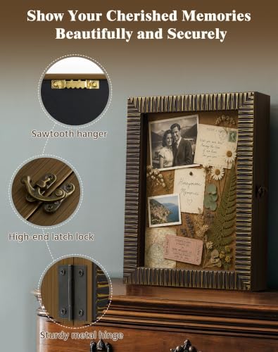 11x14 Shadow Box Frame Display Case for Wedding Bouquet Medals,Black Gold - color: Black Gold, size: 11x14