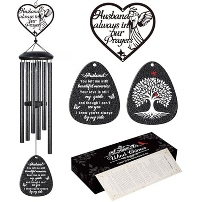 Memorial Gifts for Loss of Husband, Prayer Angel Sympathy Wind Chimes, Loss of Husband Sympathy Gift - A Gift to Express Condolence, Bereavement, Comfort, Remembrance and Healing
