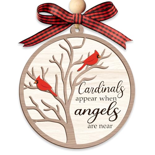 Cardinal Christmas Ornaments 2025 - Christmas Tree Decoration 2 Layers Wooden Ornaments - Red Cardinal Decor Wooden Ornament, for Women Men, Sympathy Gifts for Loss of Loved One - color: Kat-cl Cardinal Appear Ornament