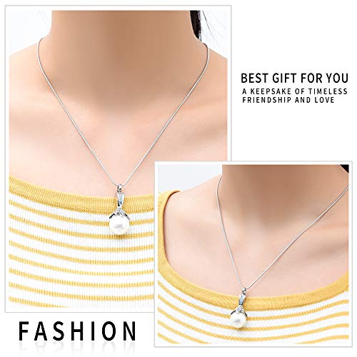 Memorial Jewelry Pearl Urn Necklace - Cremation Ashes Holder Keepsake for Women - color: Blue