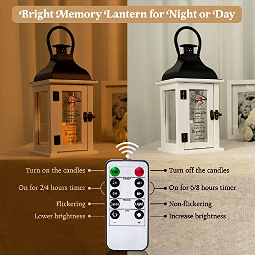 Memorial Lantern - Bereavement Sympathy Gifts for Loss of Loved One - Remembrance Gifts with LED Candle and Remote - color: Family Tree