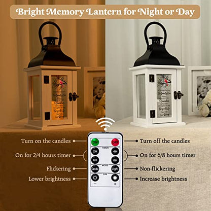 Memorial Lantern - Bereavement Sympathy Gifts for Loss of Loved One - Remembrance Gifts with LED Candle and Remote - color: Family Tree