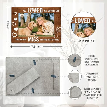 Pet Memorial Wooden Picture Frames, We Loved You All of Your Life, Tabletop Memorial Remembrance Photo Frame, Dog Loss Sympathy Gift for Dog Cat Lovers Owners 7.9 * 5.7inches - color: Style 19
