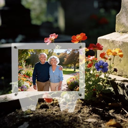 Waterproof Picture Frame for Grave 5x7, Outdoor Picture Frame - color: Clear