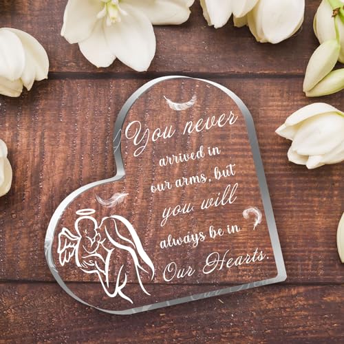 Miscarriage Gifts for Mothers, Miscarriage Condolence Gifts for Mothers, Sympathy Gift for Loss of Baby, Memorial Sorry for Loss Loving Infant, Remembrance Gift, Heart Acrylic Desk Sign, Grieving Gift - style: 043