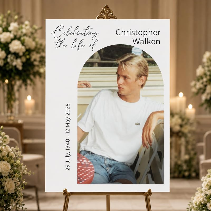 Custom Celebration of Life Sign with Photo, Minimalist Memorial - color: Design 2