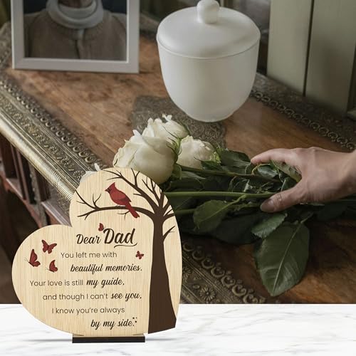 Memorial Plaque for Loss of Father Wooden Sympathy Sign in Loving Memory of Dad Bereavement & Condolence Gift - color: Loss of a Father