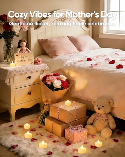 Amagic 12/24/50/100/150Pack Fake Tea Lights Candles Battery Operated, 12Pcs - color: Ivory, size: 12 Pack