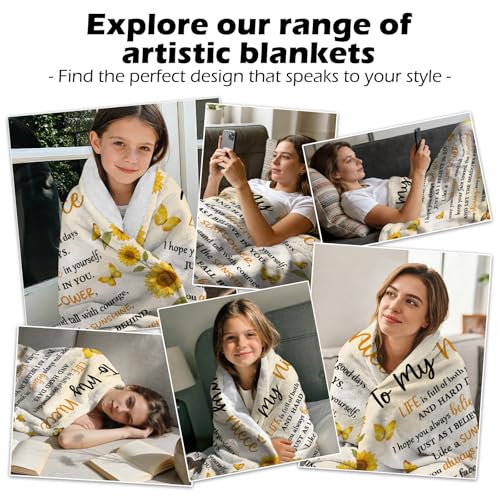 Nieces Gifts from Aunt, Niece Blanket 50x60 Inches - Inspirational Throw Blankets for Women, Adult Niece Birthday from Auntie/Uncle, Soft Plush Gift for Nieces - color: Niece