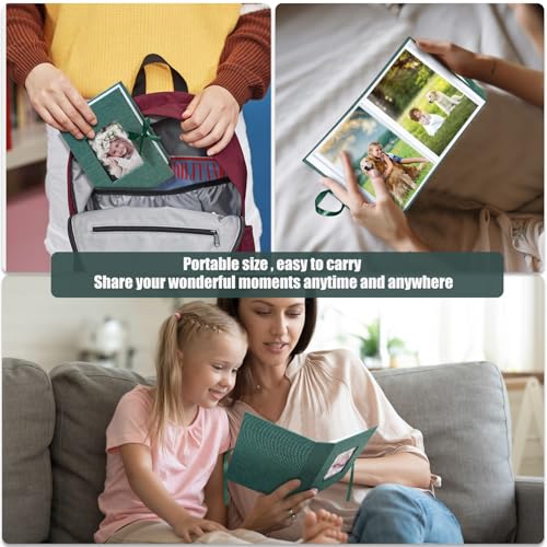 Photo Album 4x6 100 Pockets, Slip-in Picture Albums, Linen Cover Top Loader Vertical Pockets Albums for Baby, Kids Boy Girls, Wedding, Family, Anniversary, Dark Green - color: Dark Greed, size: 100 Pockets white Bandage