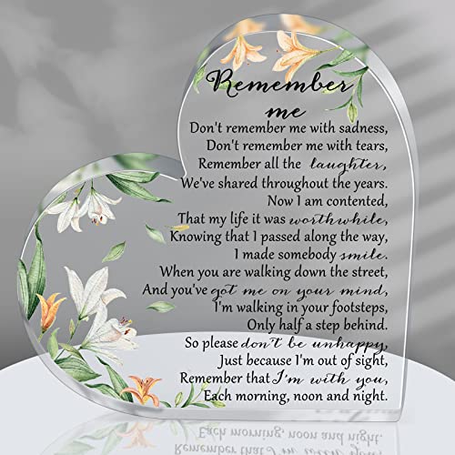 Yookeer Sympathy Gift Acrylic Heart Shape Memorial Bereavement Gifts for Loss of Loved One Red Cardinal Remembrance Condolence Funeral Grief Keepsake for Mom Dad Grandma Friend(Delicate Style) - style: Delicate Style