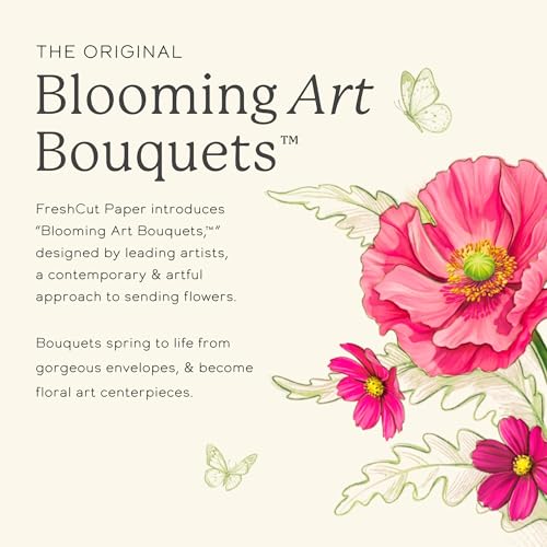 Freshcut Paper Pop Up Cards, Hummingbird Oasis, 12 Inch Life Sized Forever Flower Bouquet 3D Popup Greeting Card, Birthday Cards, Thank You Card, Blank Notecard & Envelope - color: Hummingbird Oasis, size: Classic