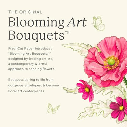Freshcut Paper Pop Up Cards, Hummingbird Oasis, 12 Inch Life Sized Forever Flower Bouquet 3D Popup Greeting Card, Birthday Cards, Thank You Card, Blank Notecard & Envelope - color: Hummingbird Oasis, size: Classic