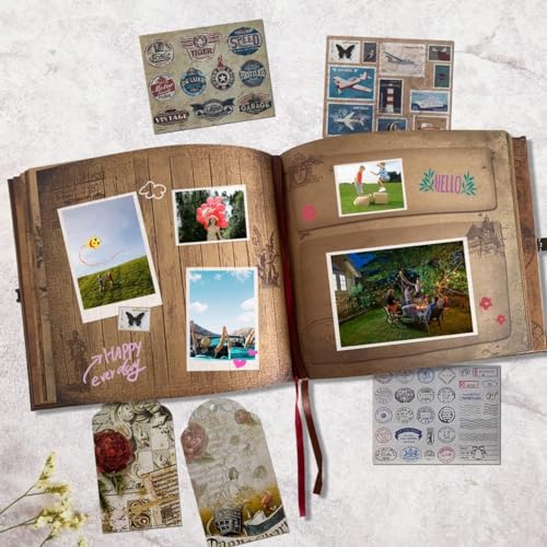 Our Adventure Book 146-Page DIY Handmade Scrapbook, Embossed Leather Cover - Ideal for Memories, Anniversary, Wedding, and Best Friend Gift - Inspired by the 'Up' Saga(Ball - Our Adventure Book) - color: Ball - Our Adventure Book (9.02"x7.72", 146 Pages)