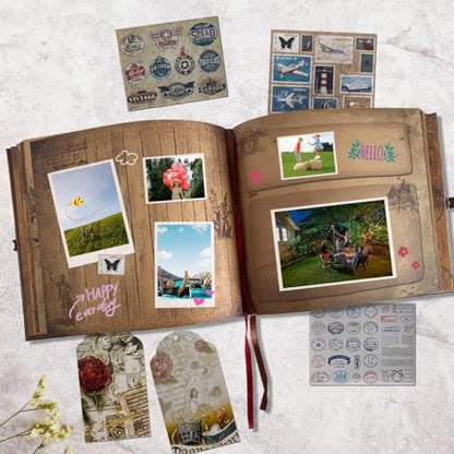 Our Adventure Book 146-Page DIY Handmade Scrapbook, Embossed Leather Cover - Ideal for Memories, Anniversary, Wedding, and Best Friend Gift - Inspired by the 'Up' Saga(Ball - Our Adventure Book) - color: Ball - Our Adventure Book (9.02"x7.72", 146 Pages)