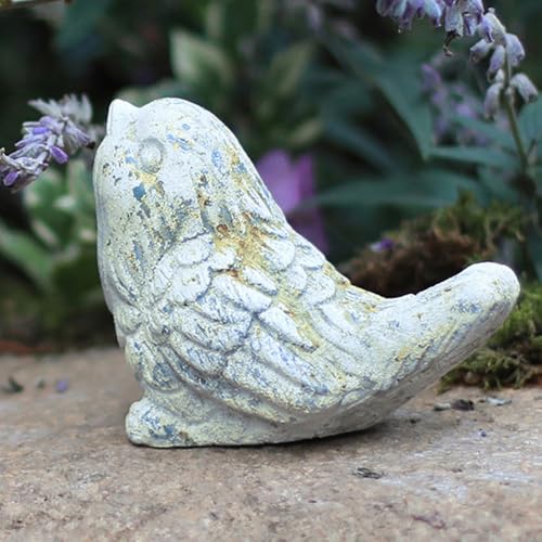 BIG FORTUNE Outdoor Bird Statues Bird Decor Figurines for Home Cement Bird Sculpture for Patio Yard Lawn Ornament, Indoor Outdoor Stone Bird Decorations Statue 1pc - color: Gray1